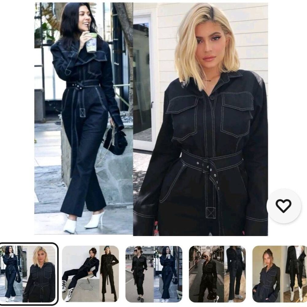 Orseund Iris womens medium jumpsuit black as seen on the Kardashians